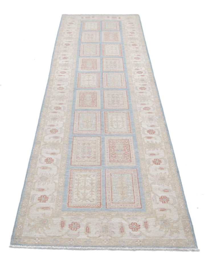 Afghan Bakhtiari Runner Rug 2' 7" x 9' 10" Hand-Knotted | No. AT31142