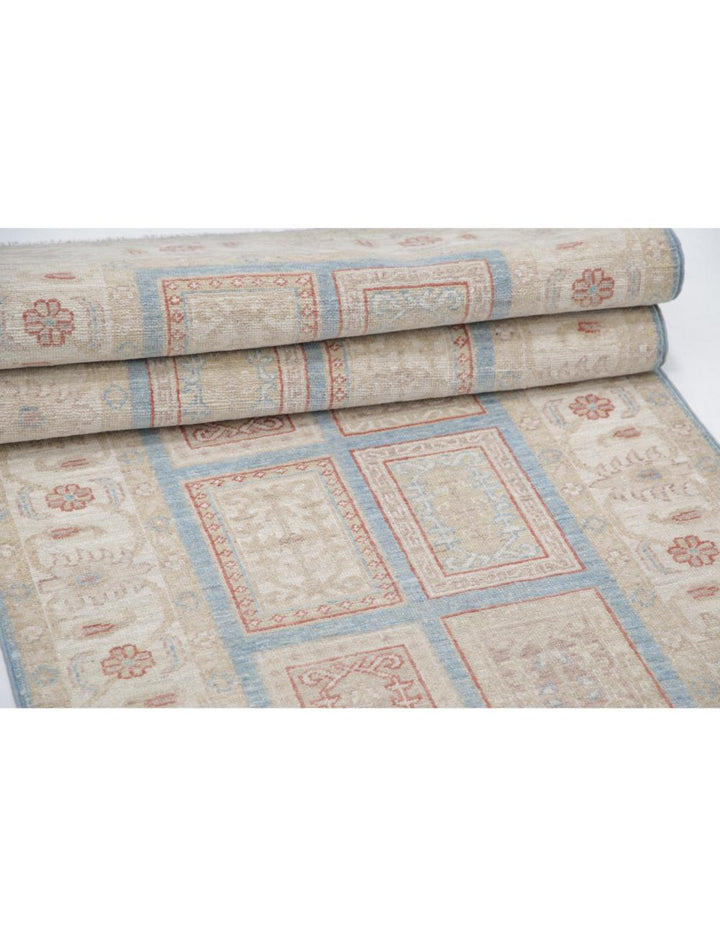 Afghan Bakhtiari Runner Rug 2' 7" x 9' 10" Hand-Knotted | No. AT31142