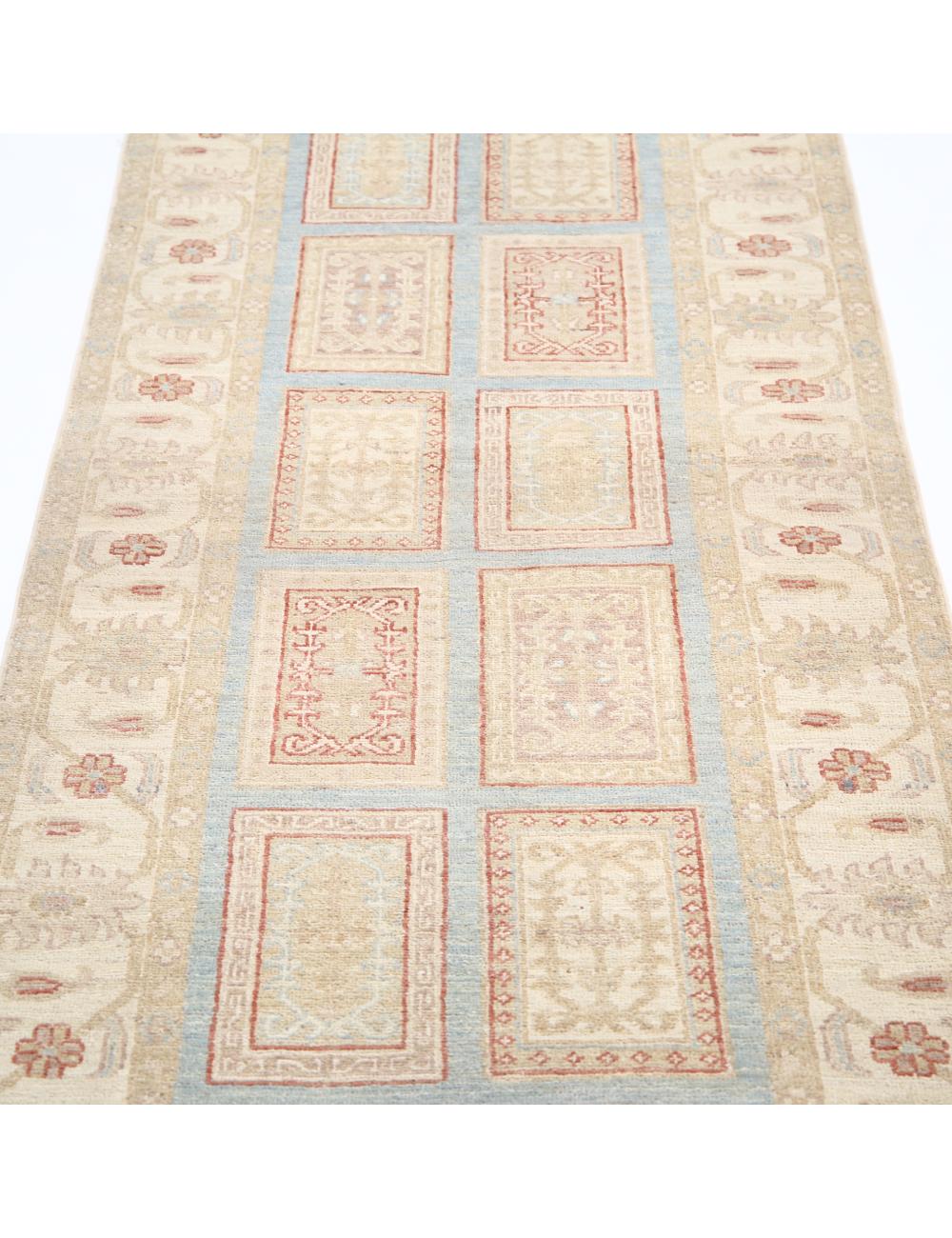 Afghan Bakhtiari Runner Rug 2' 6" x 10' 1" Hand-Knotted | No. AT33272