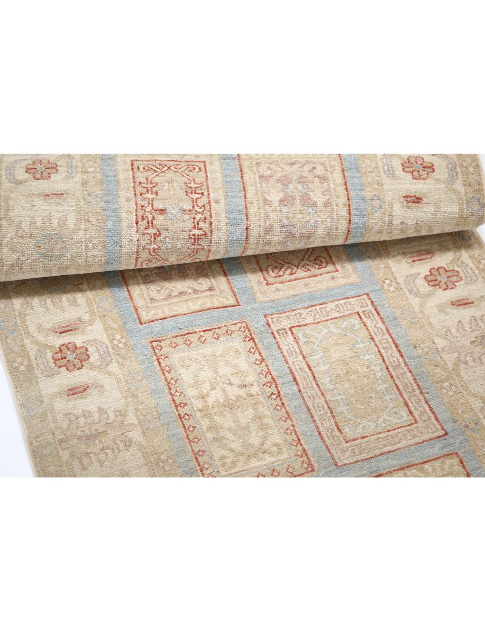 Afghan Bakhtiari Runner Rug 2' 6" x 10' 1" Hand-Knotted | No. AT33272
