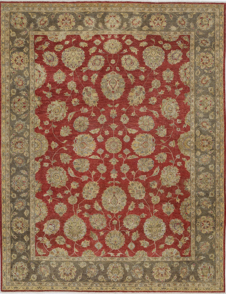 Afghan Ziegler Rug 7' 7" x 9' 10" Hand-Knotted