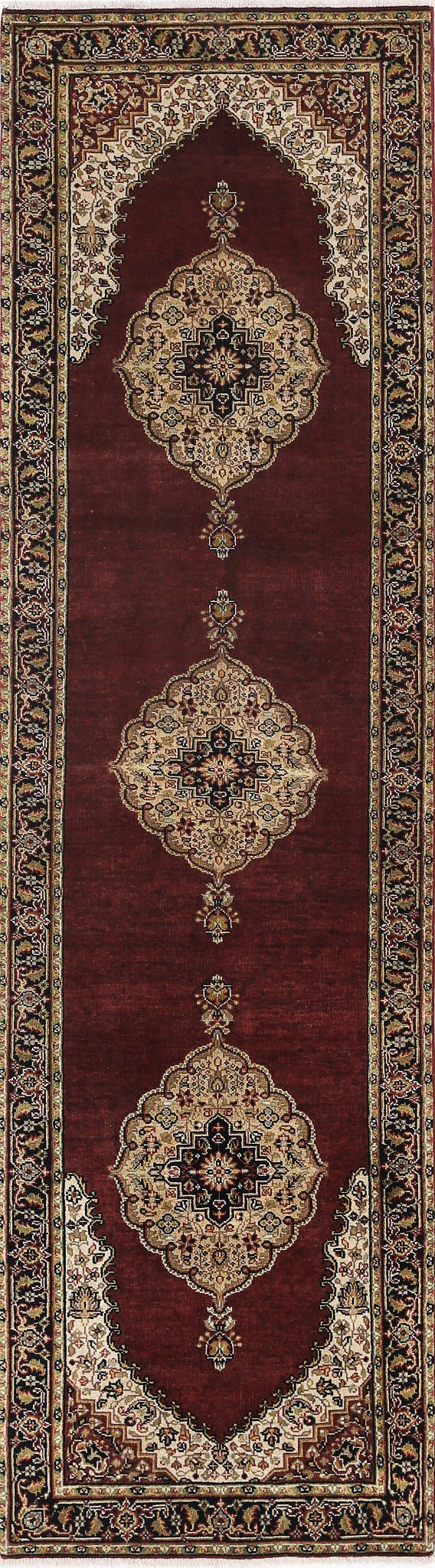 Rust Afghan Ziegler Rug 2' 8" x 9' 7" Hand-Knotted