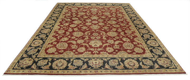 Rust Indian Ziegler Rug 8' 10" x 11' 11" Hand-Knotted detail