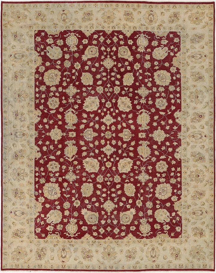 Afghan Ziegler Rug 8' 10" x 11' 4" Hand-Knotted