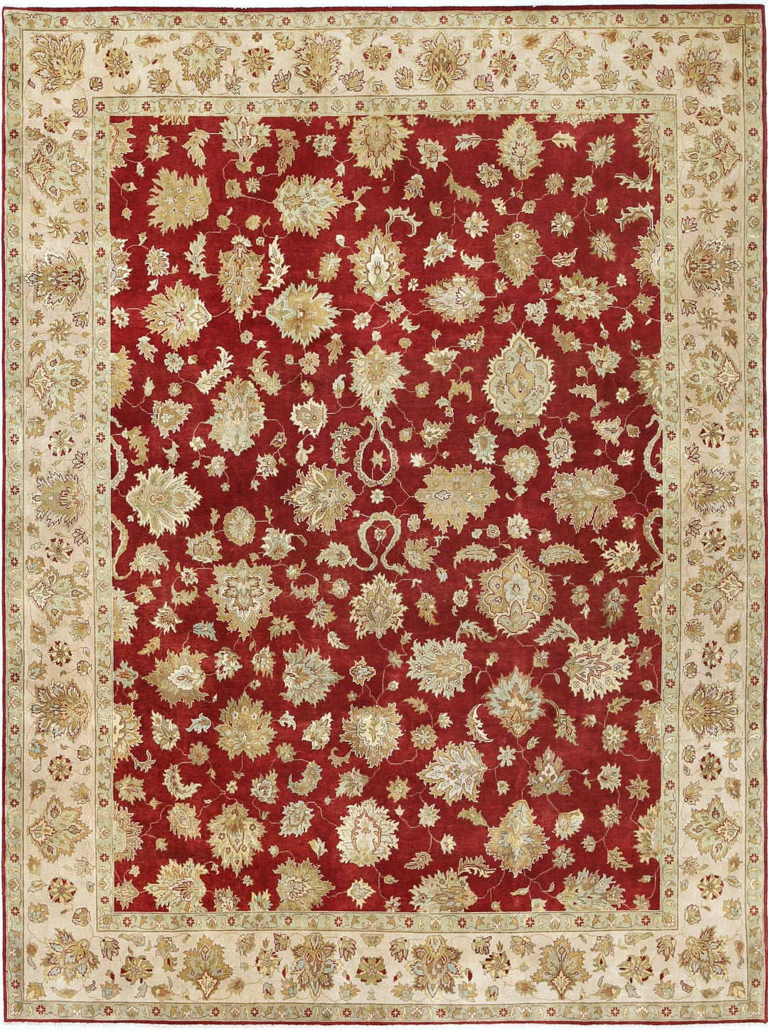Rust Indian Ziegler Rug 8' 10" x 11' 10" Hand-Knotted