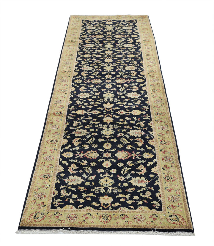 Black Indian Ziegler Rug 2' 8" x 9' 11" Hand-Knotted view