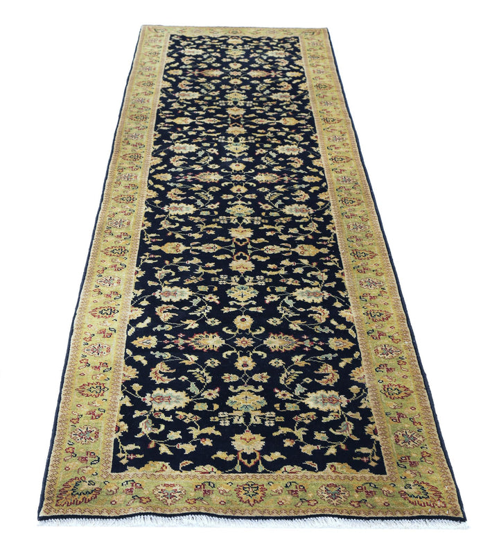 Black Indian Ziegler Rug 2' 8" x 9' 11" Hand-Knotted pattern