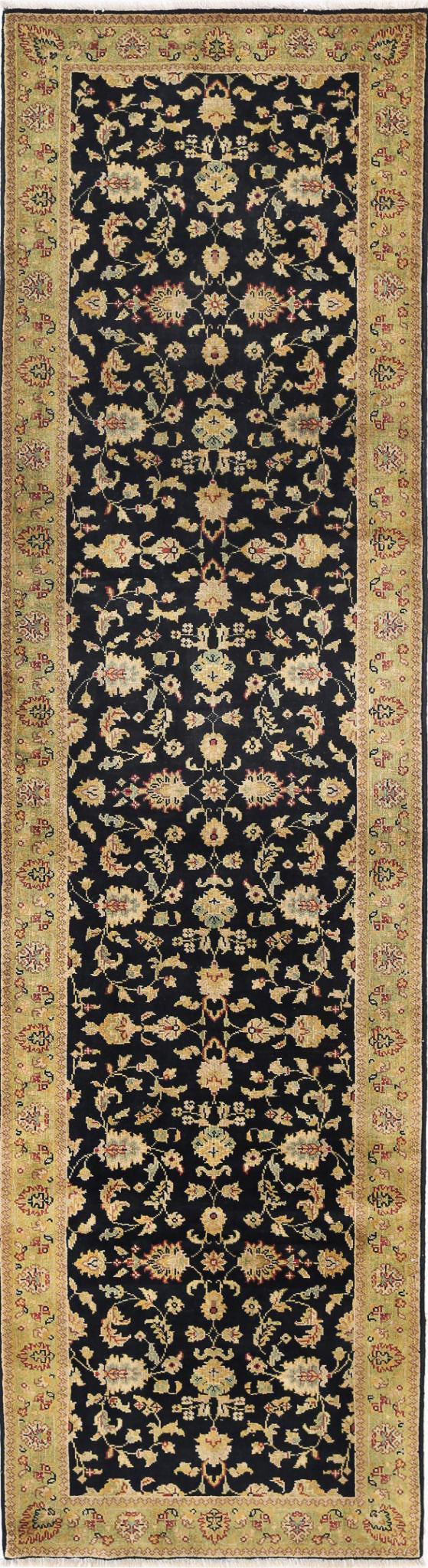 Black Indian Ziegler Rug 2' 8" x 9' 11" Hand-Knotted