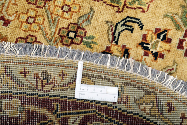 Ivory Indian Ziegler Rug 6' 7" x 6' 8" Hand-Knotted detail