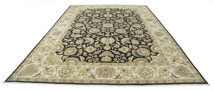 Black Indian Ziegler Rug 8' 9" x 12' 2" Hand-Knotted view