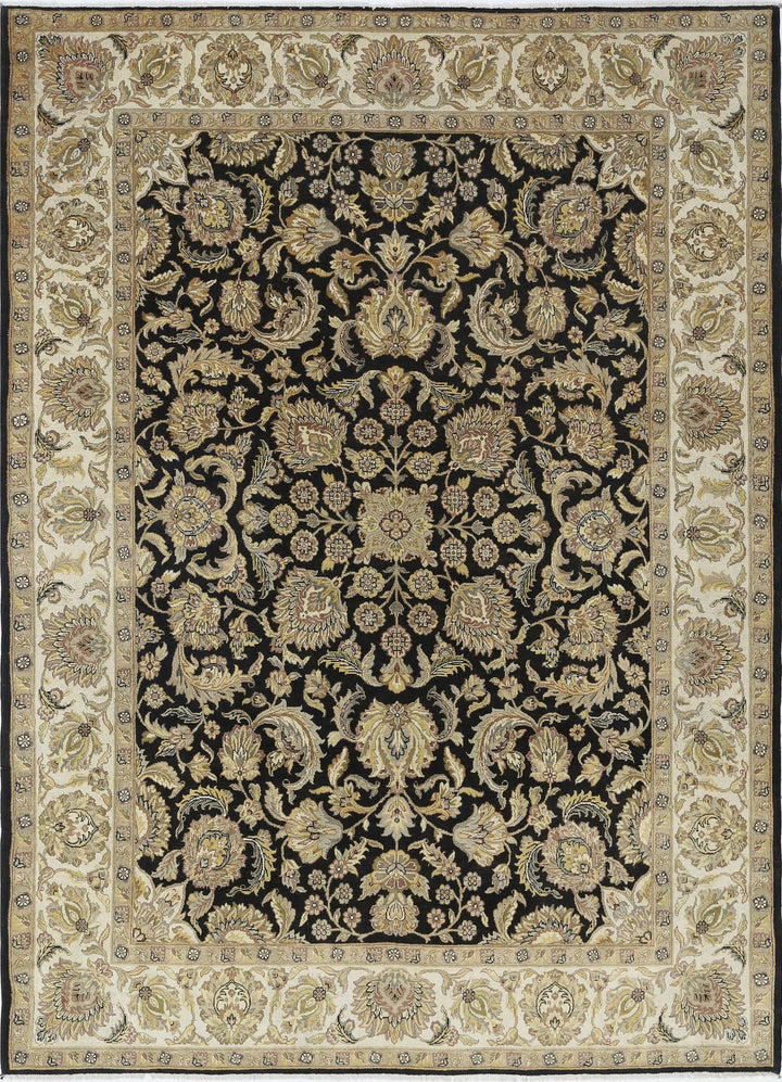 Black Indian Ziegler Rug 8' 9" x 12' 2" Hand-Knotted