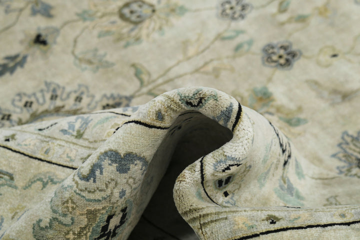 Beige Indian Ziegler Rug 9' 10" x 13' 9" Hand-Knotted view
