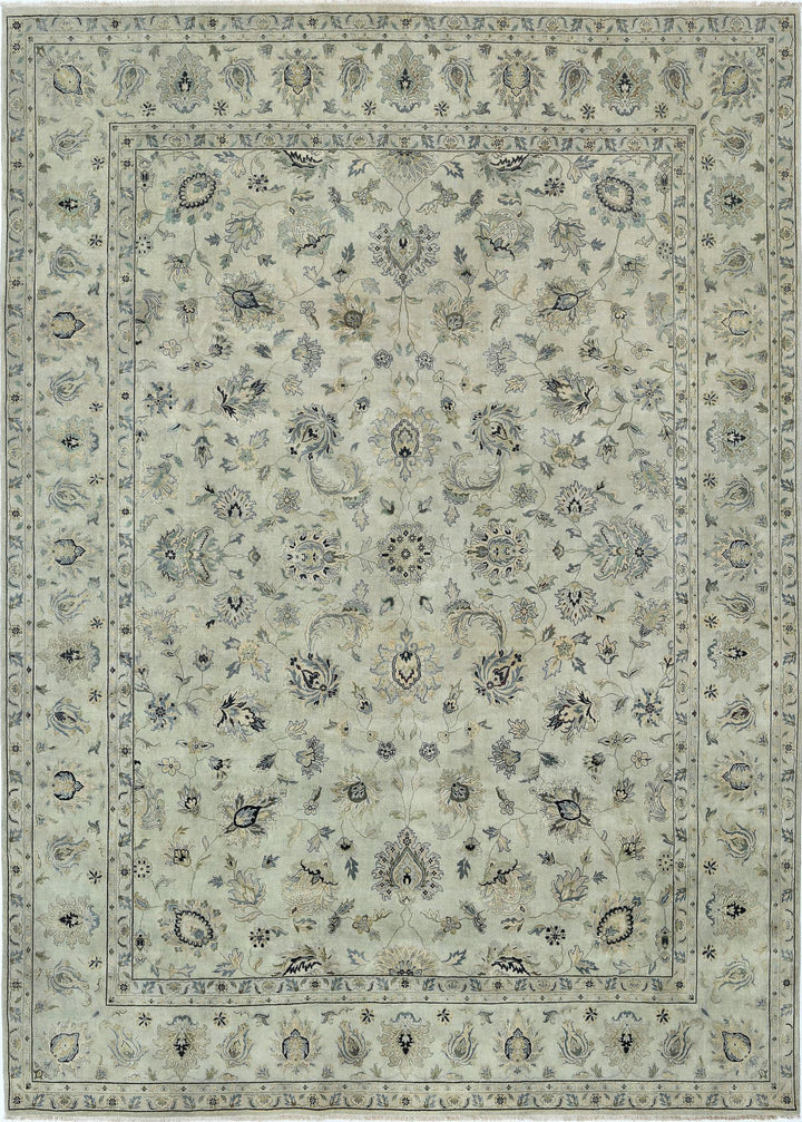 Beige Indian Ziegler Rug 9' 10" x 13' 9" Hand-Knotted