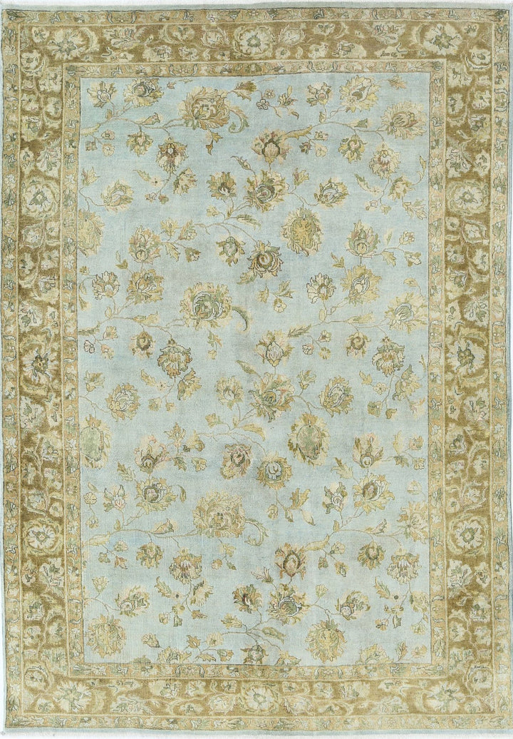 Blue Afghan Ziegler Rug 5' 10" x 8' 6" Hand-Knotted