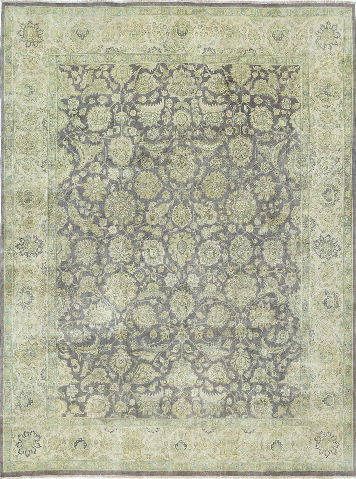Ivory Afghan Ziegler Rug 8' 10" x 11' 10" Hand-Knotted