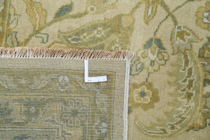 Beige Afghan Ziegler Rug 9' 9" x 13' 6" Hand-Knotted close-up