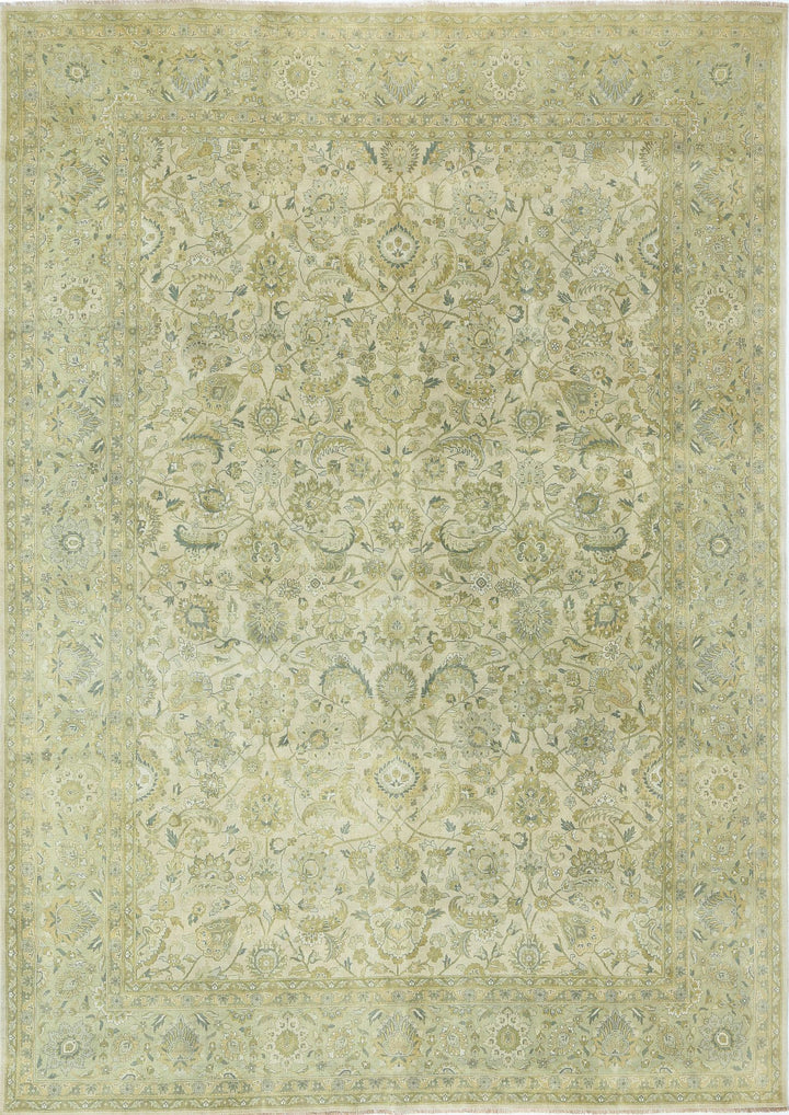 Beige Afghan Ziegler Rug 9' 9" x 13' 6" Hand-Knotted