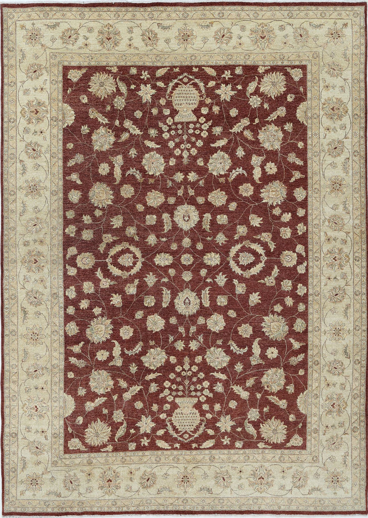 Rust Indian Ziegler Rug 9' 10" x 13' 9" Hand-Knotted