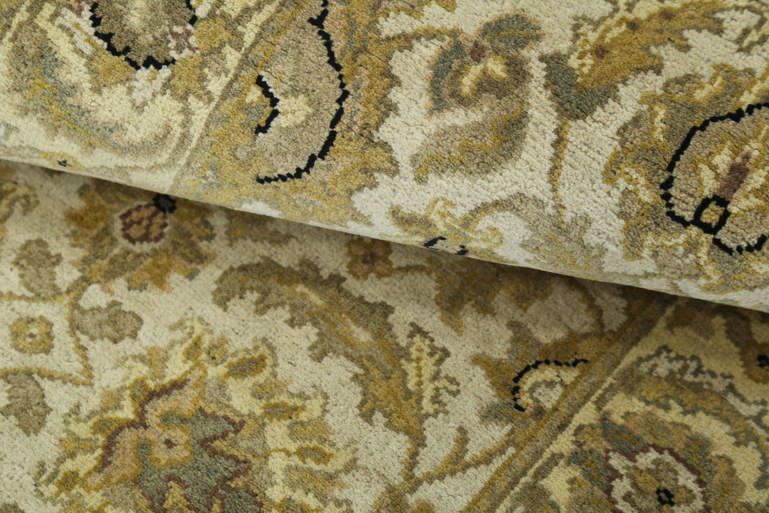 Beige Afghan Ziegler Rug 2' 6" x 7' 9" Hand-Knotted border