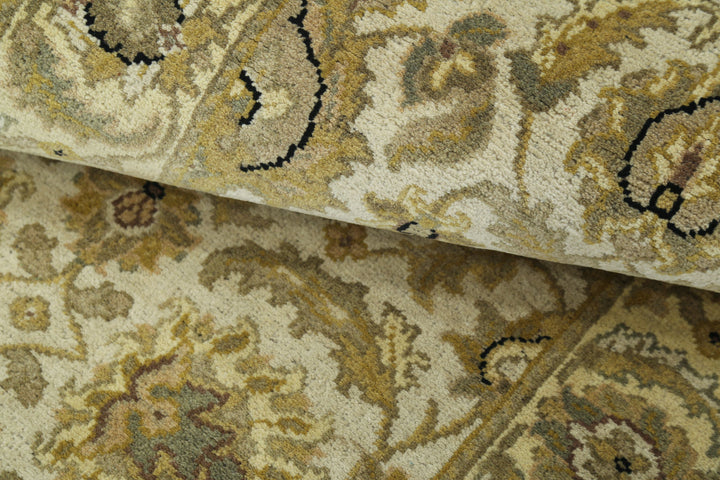 Beige Afghan Ziegler Rug 2' 6" x 7' 9" Hand-Knotted border