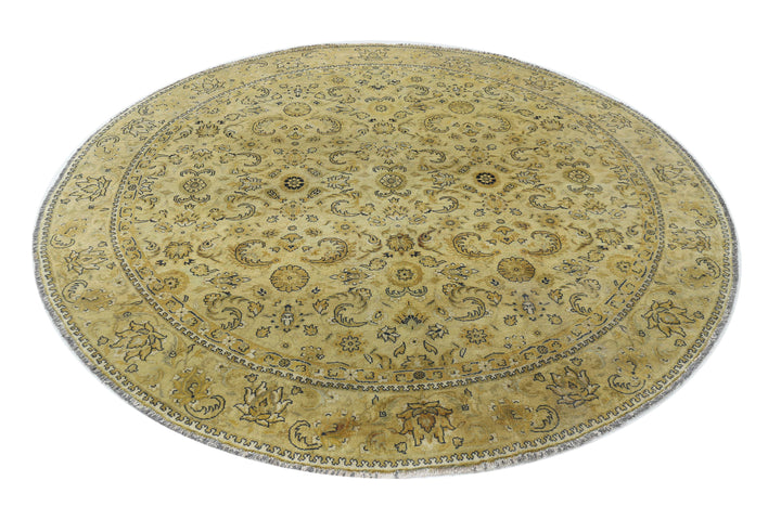 Beige Afghan Ziegler Rug 7' 4" x 7' 7" Hand-Knotted | No. AT13535