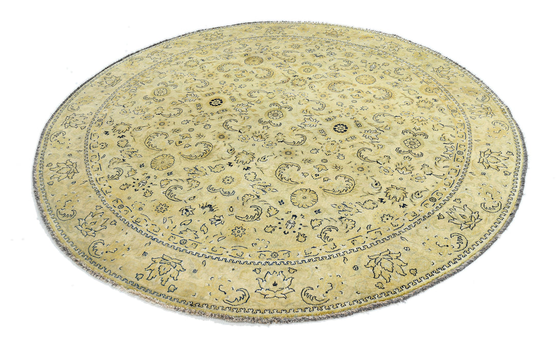 Beige Afghan Ziegler Rug 7' 4" x 7' 7" Hand-Knotted | No. AT13535