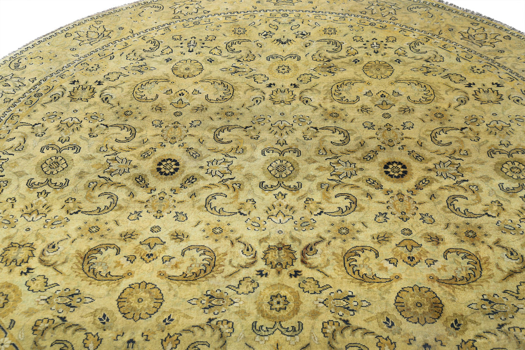 Beige Afghan Ziegler Rug 7' 4" x 7' 7" Hand-Knotted | No. AT13535