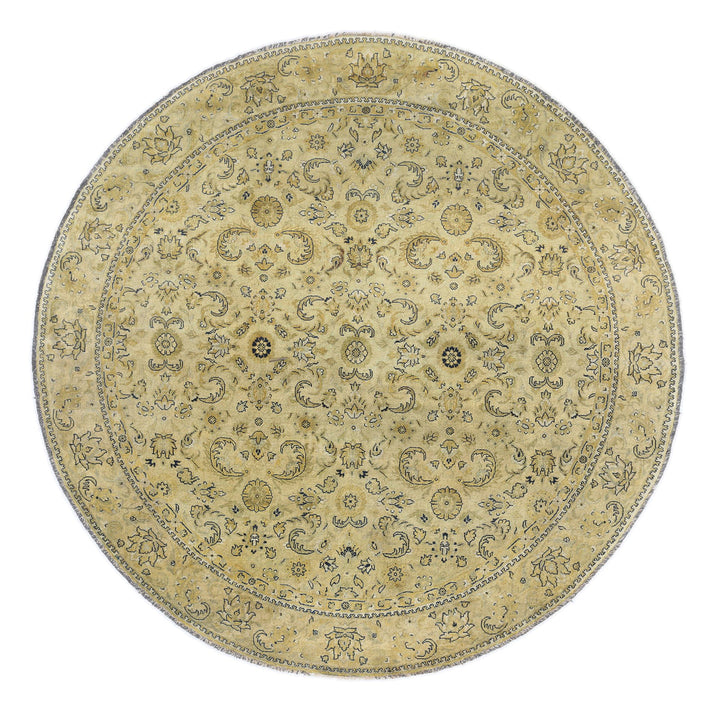 Beige Afghan Ziegler Rug 7' 4" x 7' 7" Hand-Knotted
