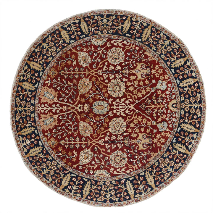 Afghan Ziegler Rug 7' 7" x 7' 9" Hand-Knotted