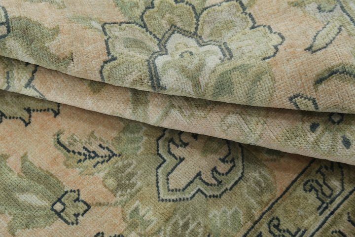 Pink Afghan Ziegler Rug 4' 10" x 7' 7" Hand-Knotted | No. AT77644