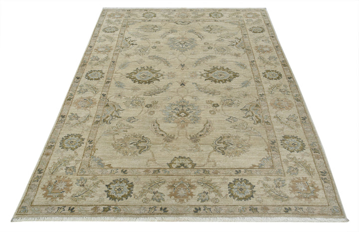 Hand Knotted Ziegler Wool Rug 4' 5" x 6' 10" - No. AT87177