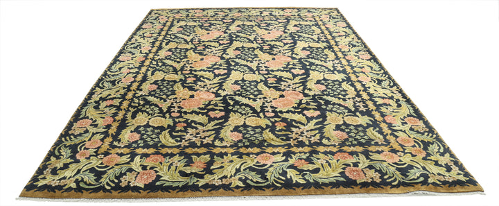 Blue Afghan Ziegler Rug 8' 9" x 11' 10" Hand-Knotted | No. AT13412