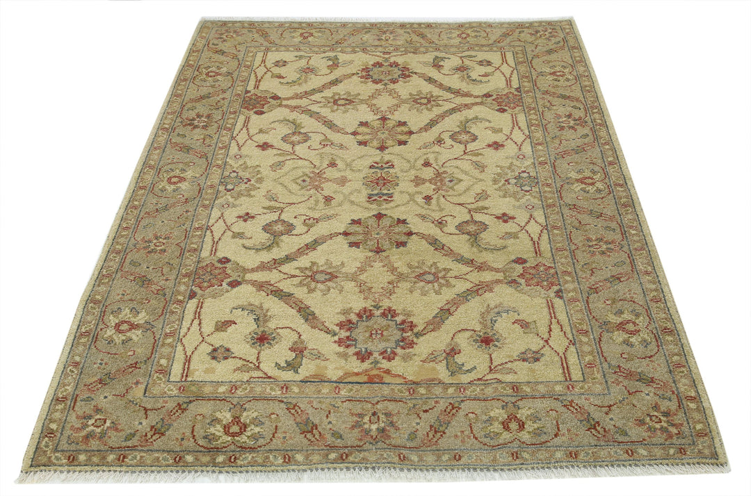 Hand Knotted Ziegler Wool Rug 4' 0" x 5' 9" - No. AT87911