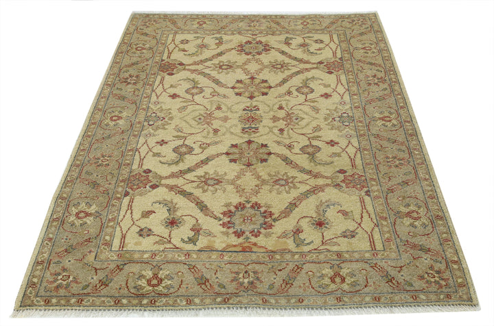 Hand Knotted Ziegler Wool Rug 4' 0" x 5' 9" - No. AT87911