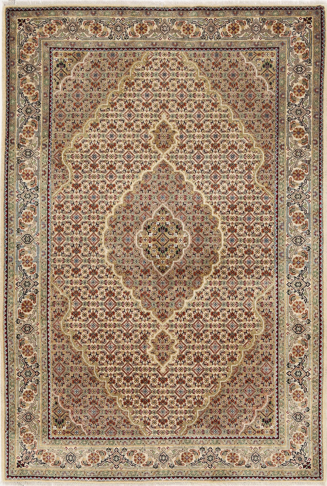 Hand Knotted Ziegler Wool Rug 4' 0" x 5' 11" - No. AT10267