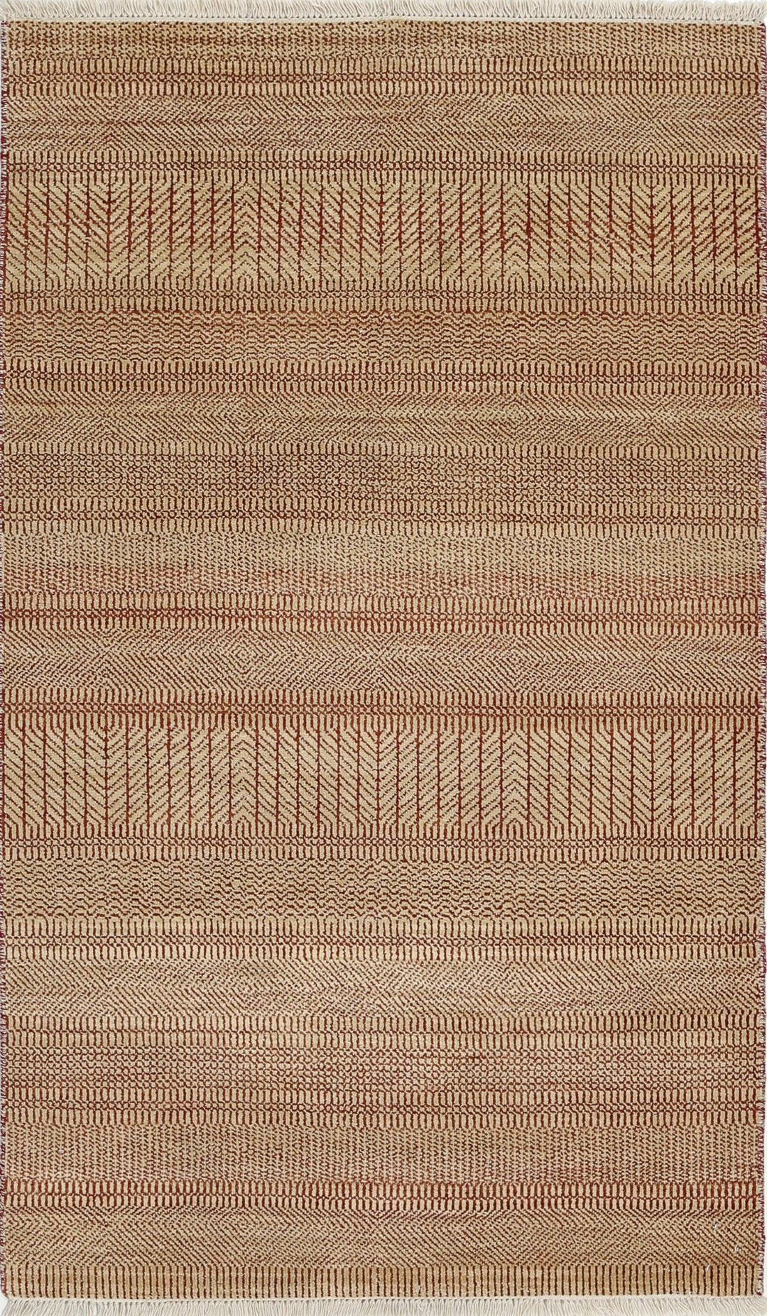 Beige Indian Ziegler Rug 3' 0" x 5' 1" Hand-Knotted