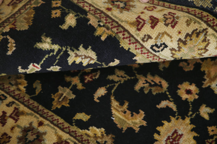 Black Indian Ziegler Rug 1' 11" x 2' 10" Hand-Knotted border