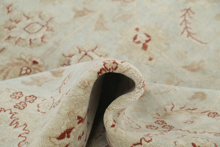 Beige Indian Ziegler Rug 8' 9" x 12' 0" Hand-Knotted view