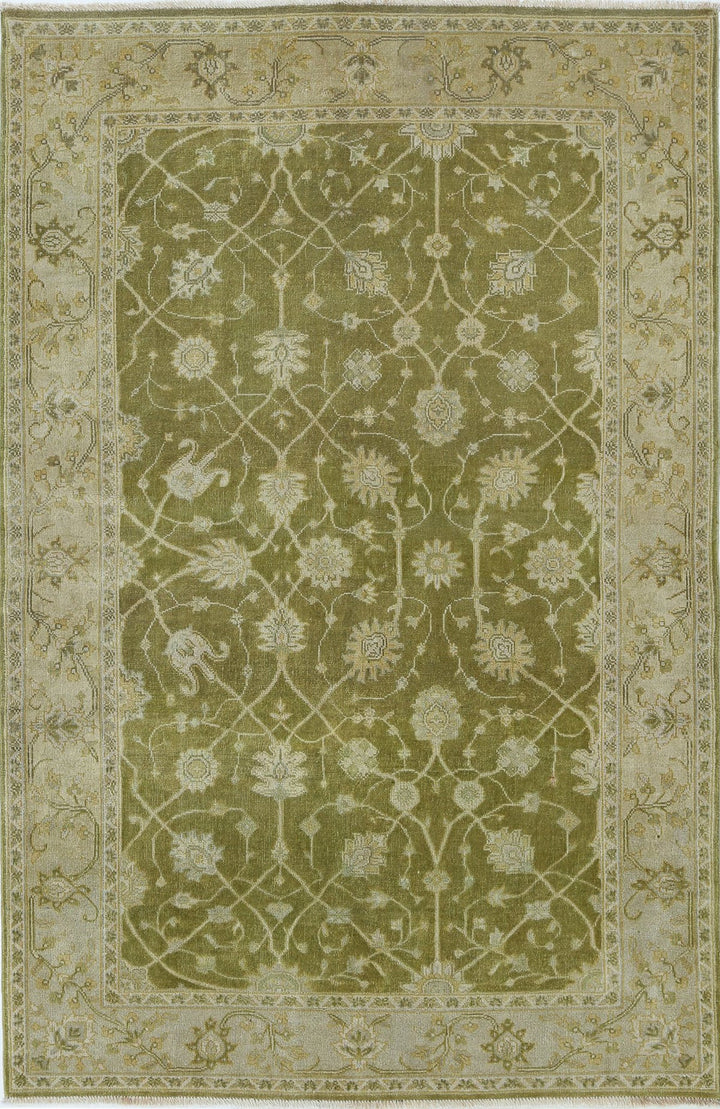 Afghan Ziegler Rug 5' 1" x 7' 9" Hand-Knotted