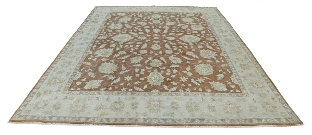 Afghan Ziegler Rug 8' 10" x 11' 9" Hand-Knotted | No. AT20203