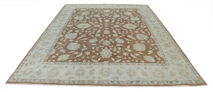 Afghan Ziegler Rug 8' 10" x 11' 9" Hand-Knotted | No. AT20203