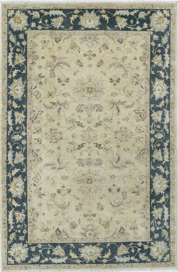 Afghan Ziegler Rug 5'6" x 8'4" Hand-Knotted