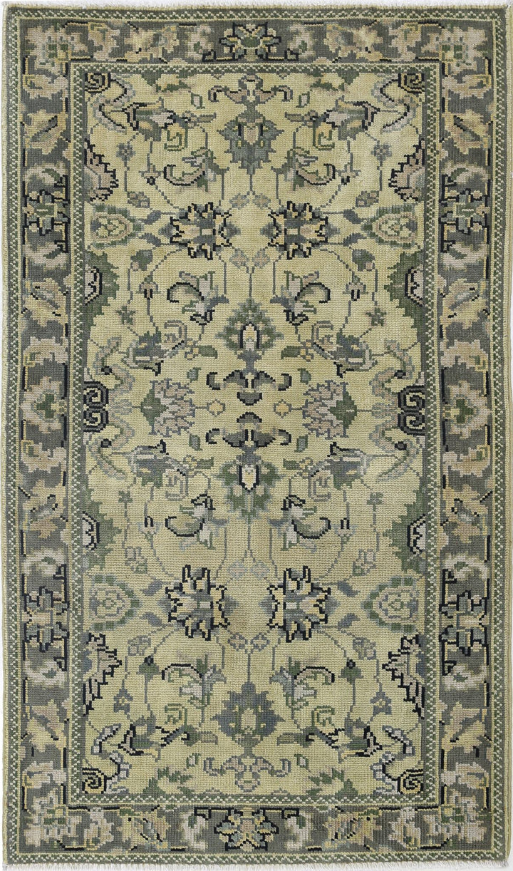 Beige Afghan Ziegler Rug 2' 10" x 4' 10" Hand-Knotted