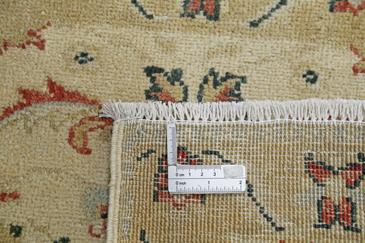 Beige Indian Ziegler Rug 2' 0" x 2' 10" Hand-Knotted border