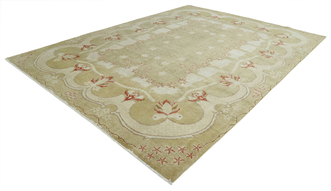 Afghan Ziegler Rug 9' 1" x 12' 1" Hand-Knotted | No. AT21874