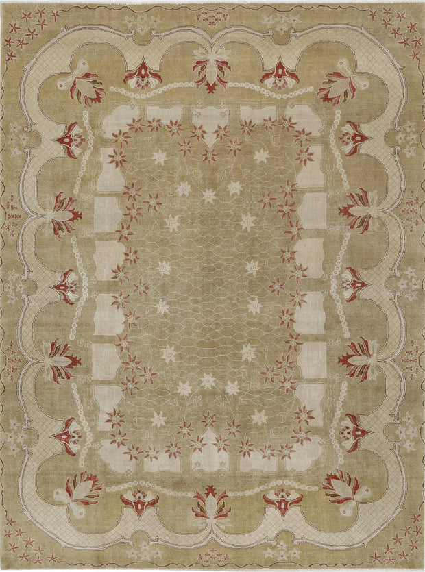 Hand Knotted Ziegler Wool Rug 9' 1" x 12' 1" - No. AT21874