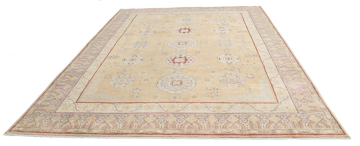 Gold Indian Ziegler Rug 9' 0" x 12' 0" Hand-Knotted view