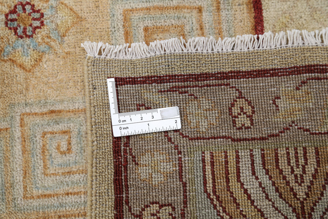 Gold Indian Ziegler Rug 9' 0" x 12' 0" Hand-Knotted close-up