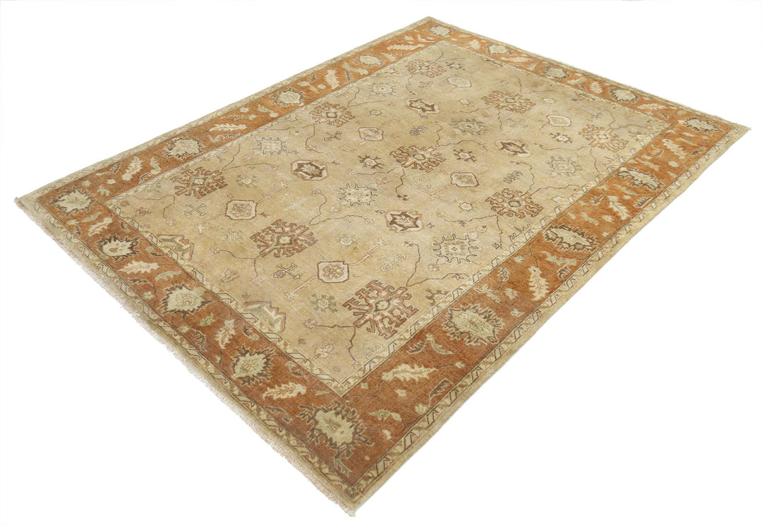 Afghan Ziegler Rug 5' 5" x 7' 5" Hand-Knotted | No. AT16963