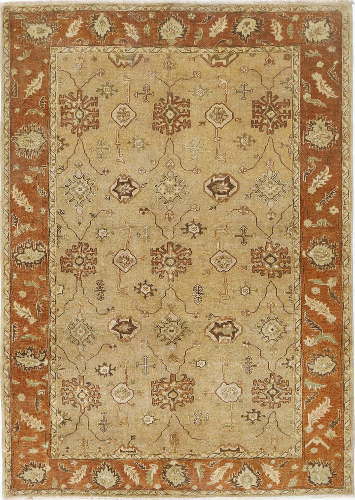 Afghan Ziegler Rug 5' 5" x 7' 5" Hand-Knotted